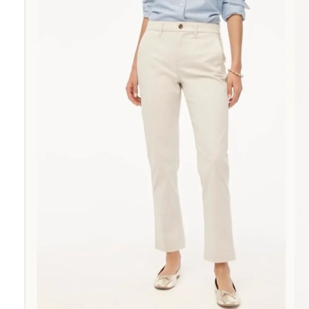 J. Crew Women's High Rise Girlfriend Chino Pant Straight Leg Khaki Stone 10